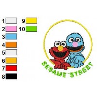 Bert and Ernie Embroidery Design 11